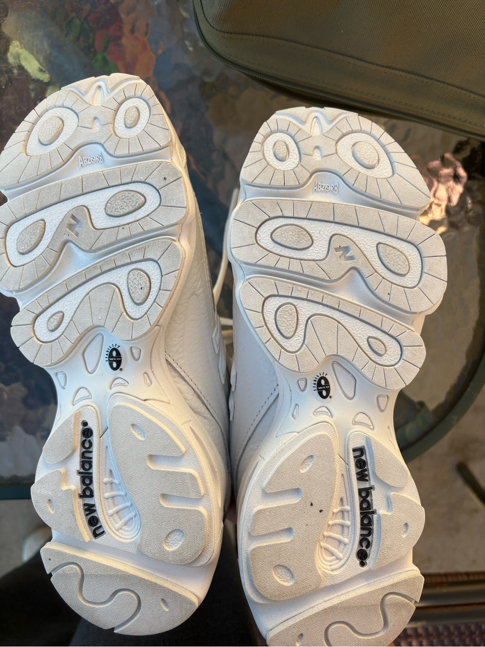 New Balance White Leather Mesh Dad Sneaker - Picture 6 of 7